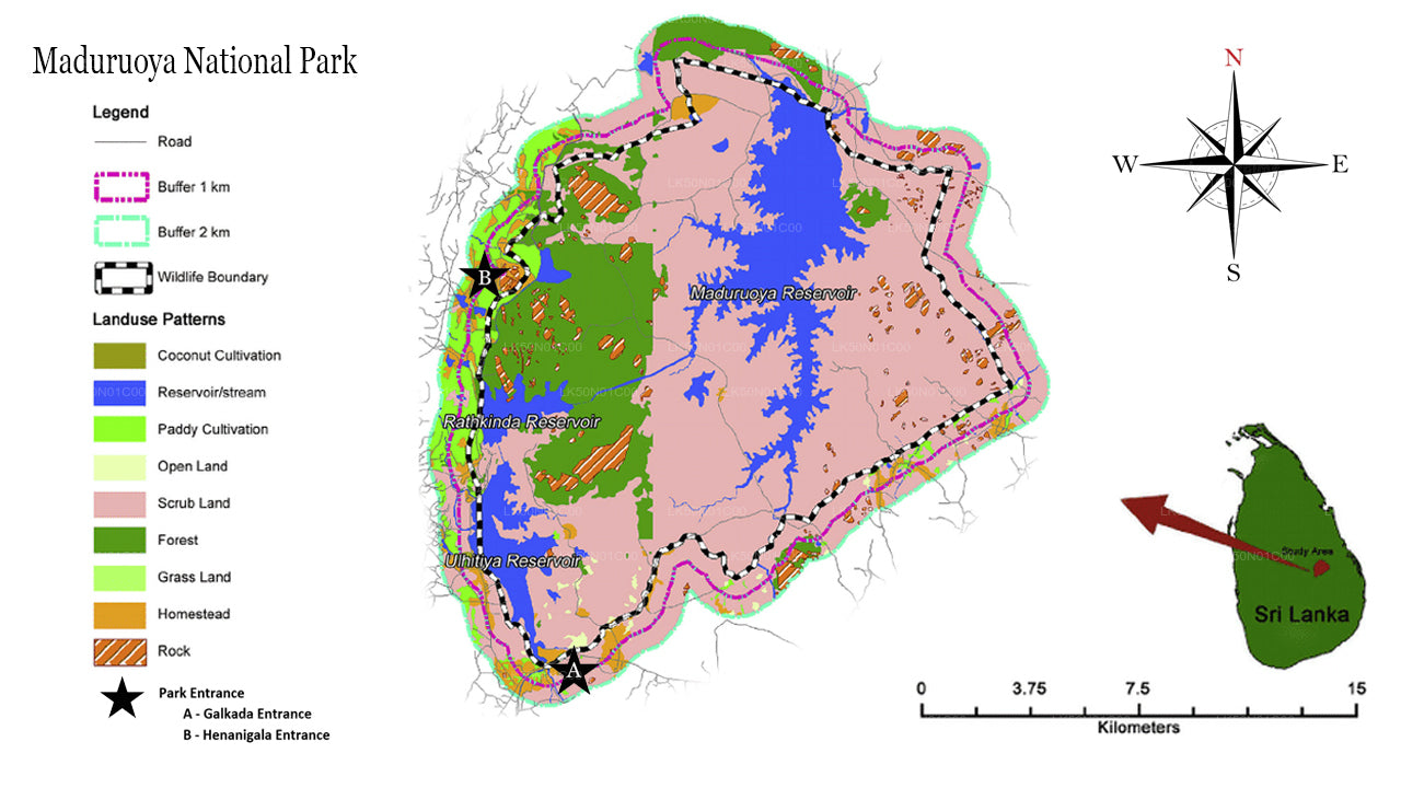 Maduru Oya nationalpark privat safari med naturforskare