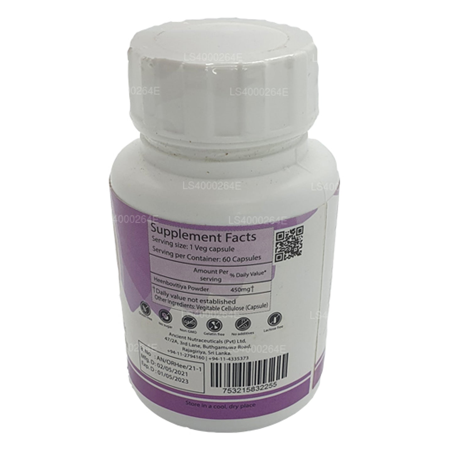 Forntida Nutraceuticals Organic Heen Bovitiya (60 g x 650 mg Veg kapslar)