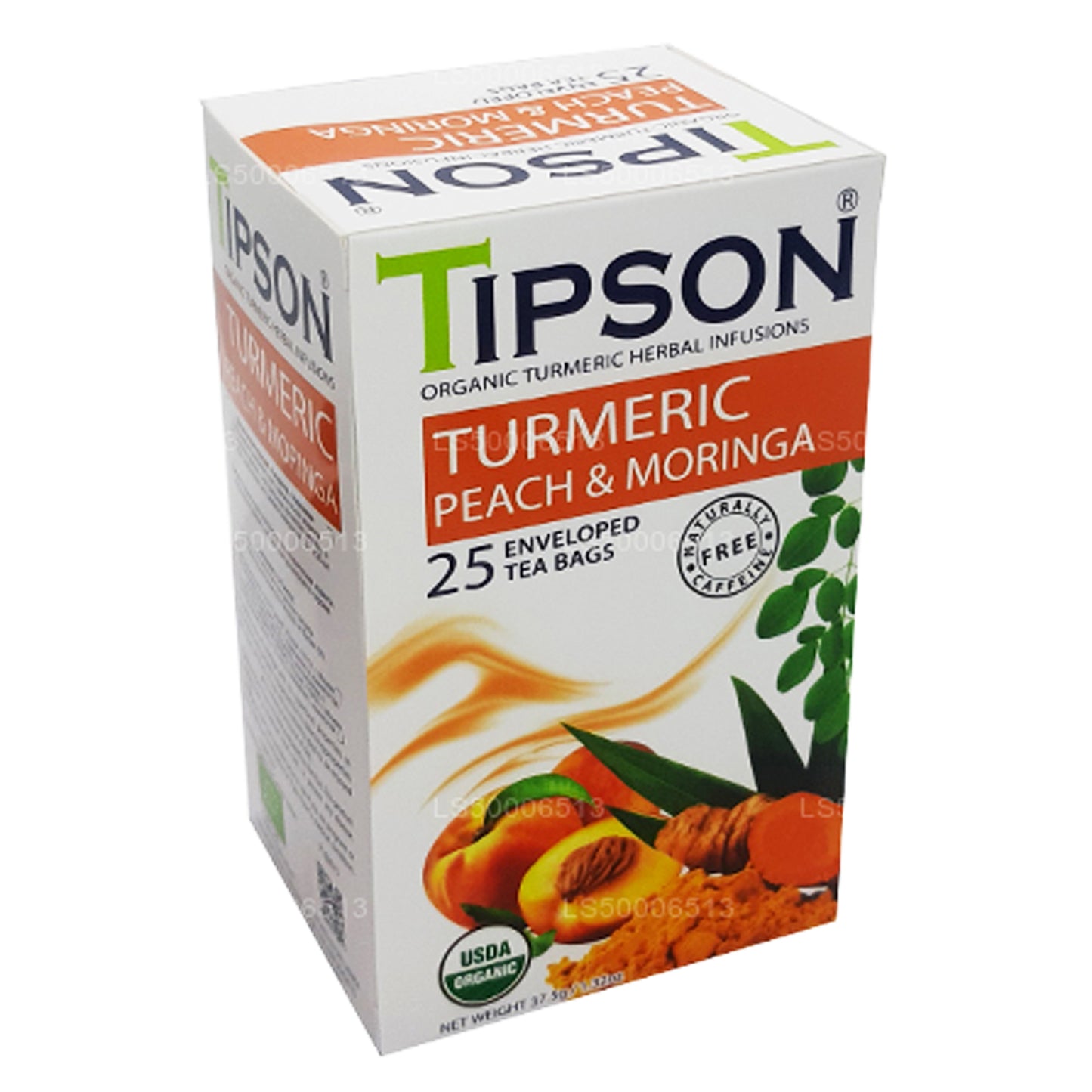 Tipson Te Ekologisk gurkmeja persika och Moringa (37,5 g)