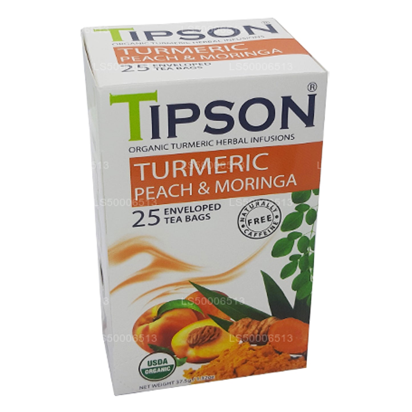 Tipson Te Ekologisk gurkmeja persika och Moringa (37,5 g)