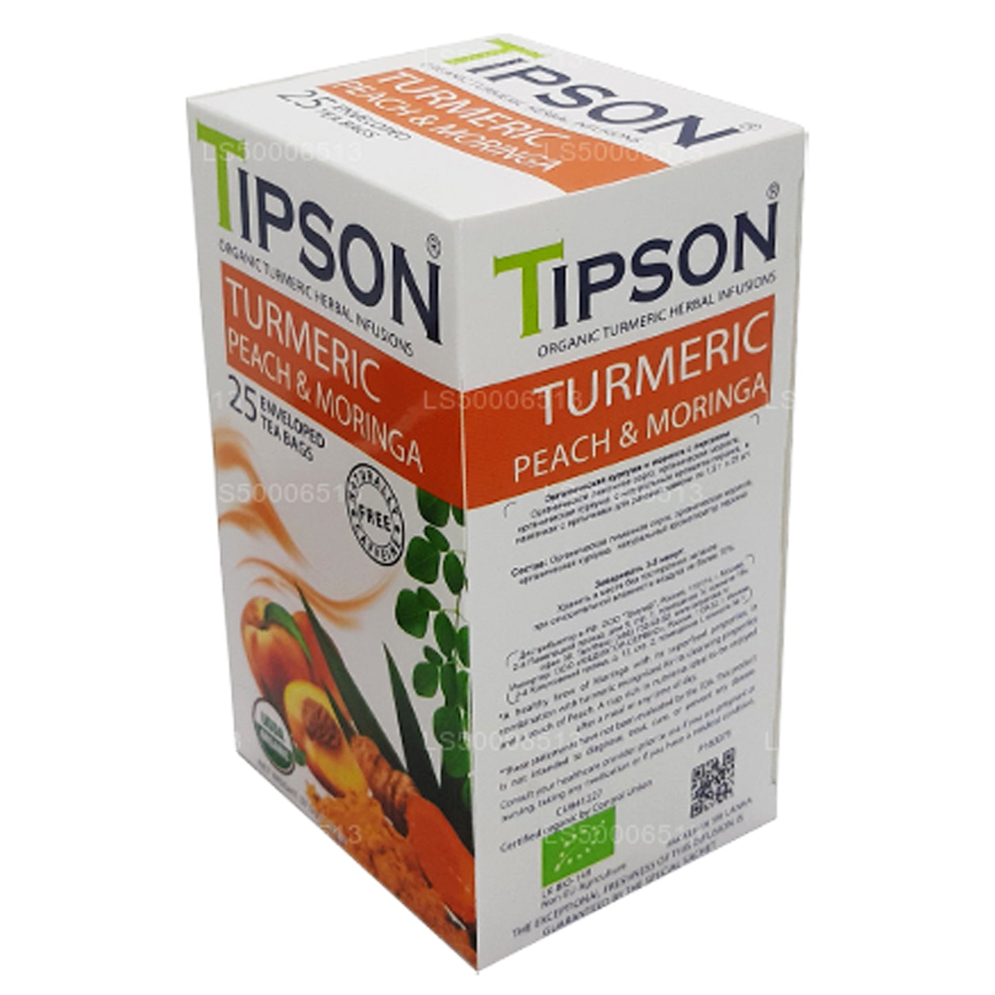 Tipson Te Ekologisk gurkmeja persika och Moringa (37,5 g)