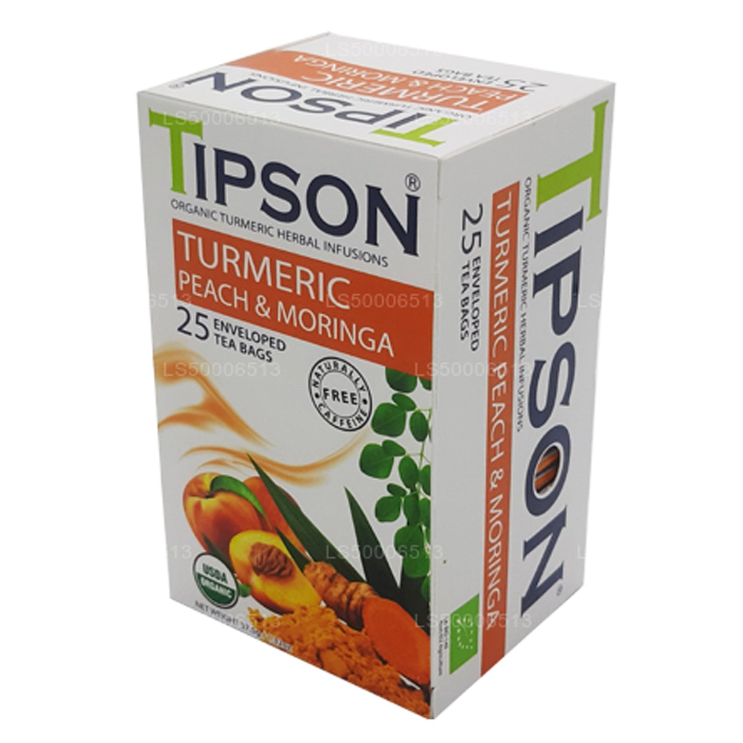 Tipson Te Ekologisk gurkmeja persika och Moringa (37,5 g)