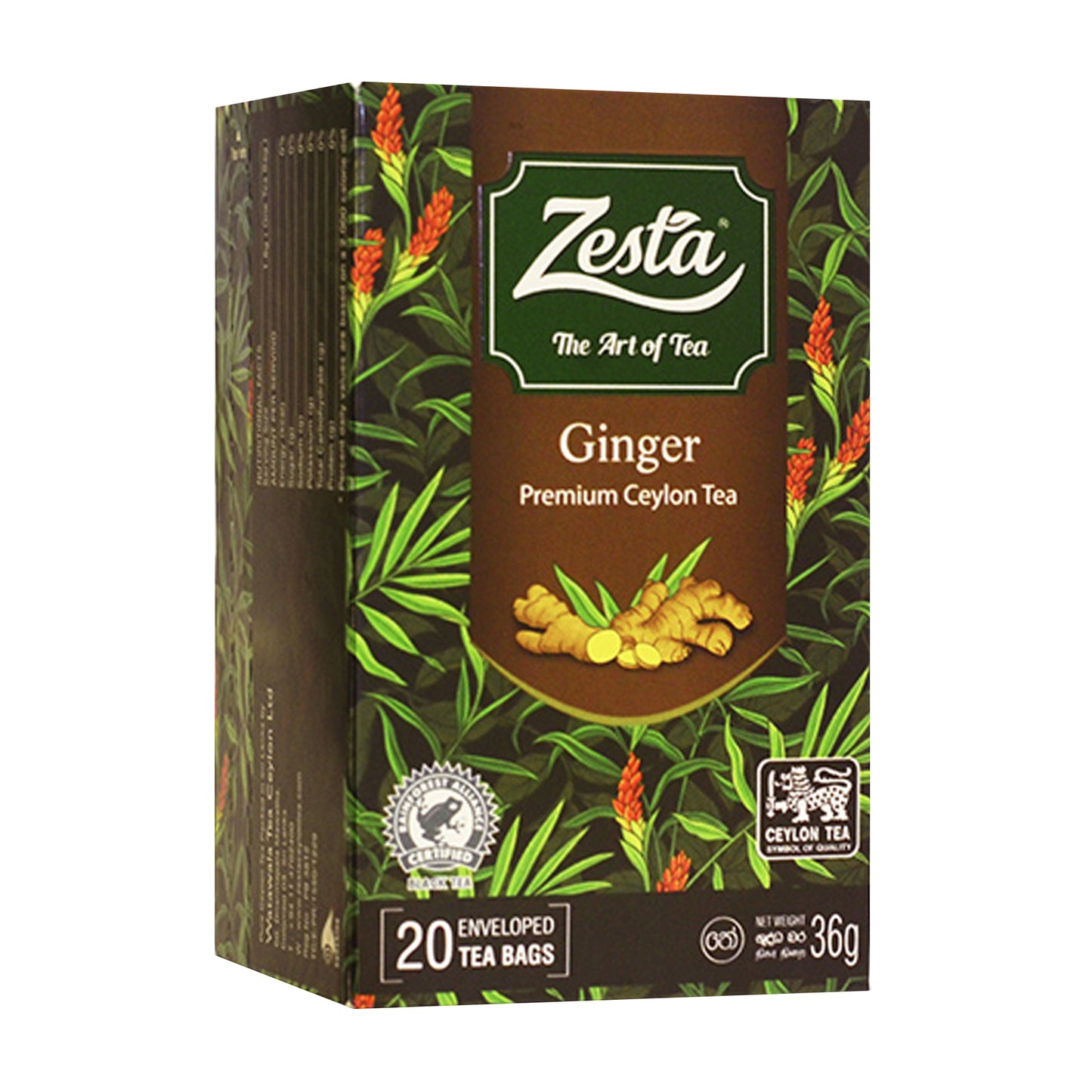 Zesta Ginger Premium Ceylon te (36g) 20 tepåsar