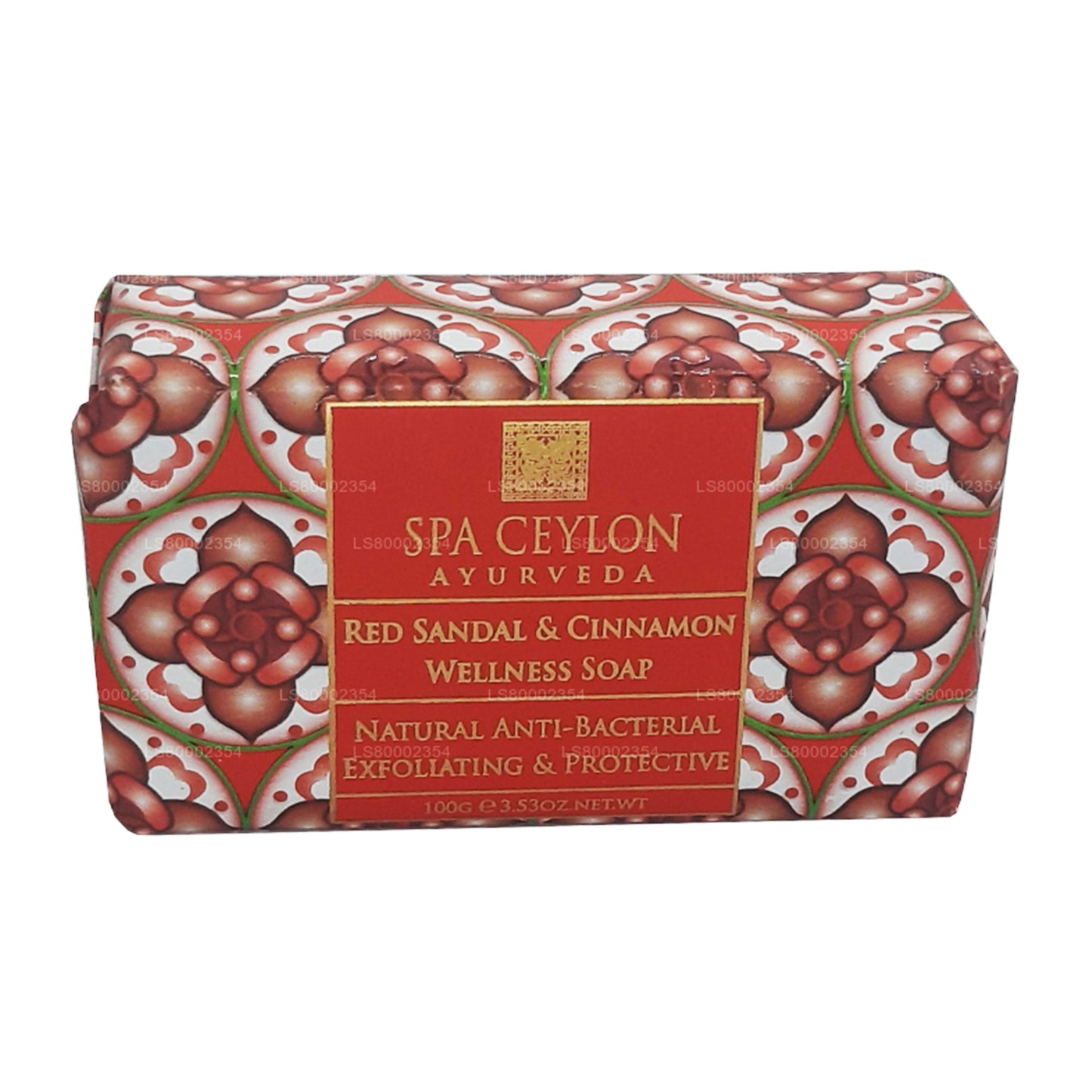 Spa Ceylon Röd Sandal och Kanel Antibakteriell Exfoliating Wellness Tvål (100g)