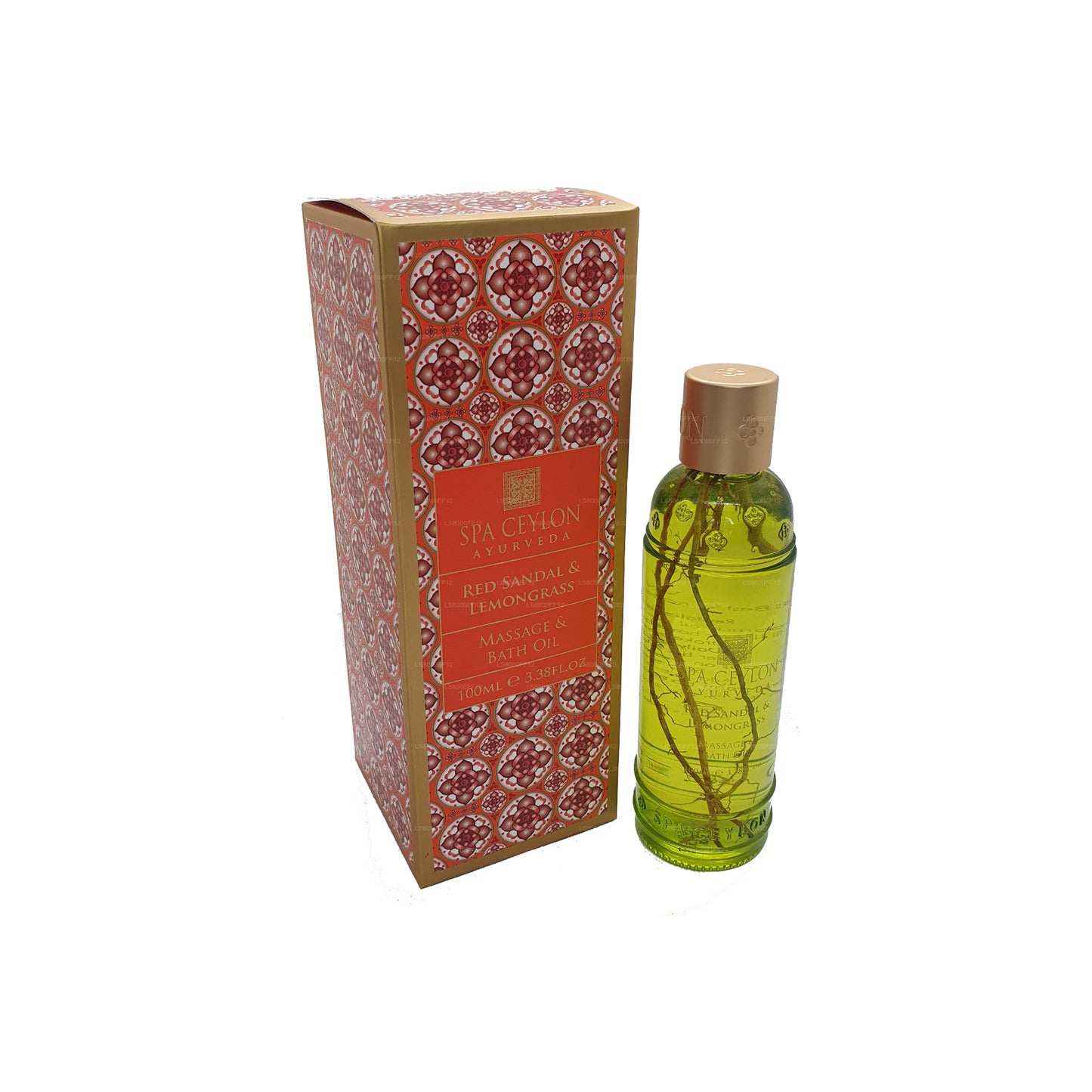 Spa Ceylon Röd Sandal, Citrongräs och Badolja (150ml)