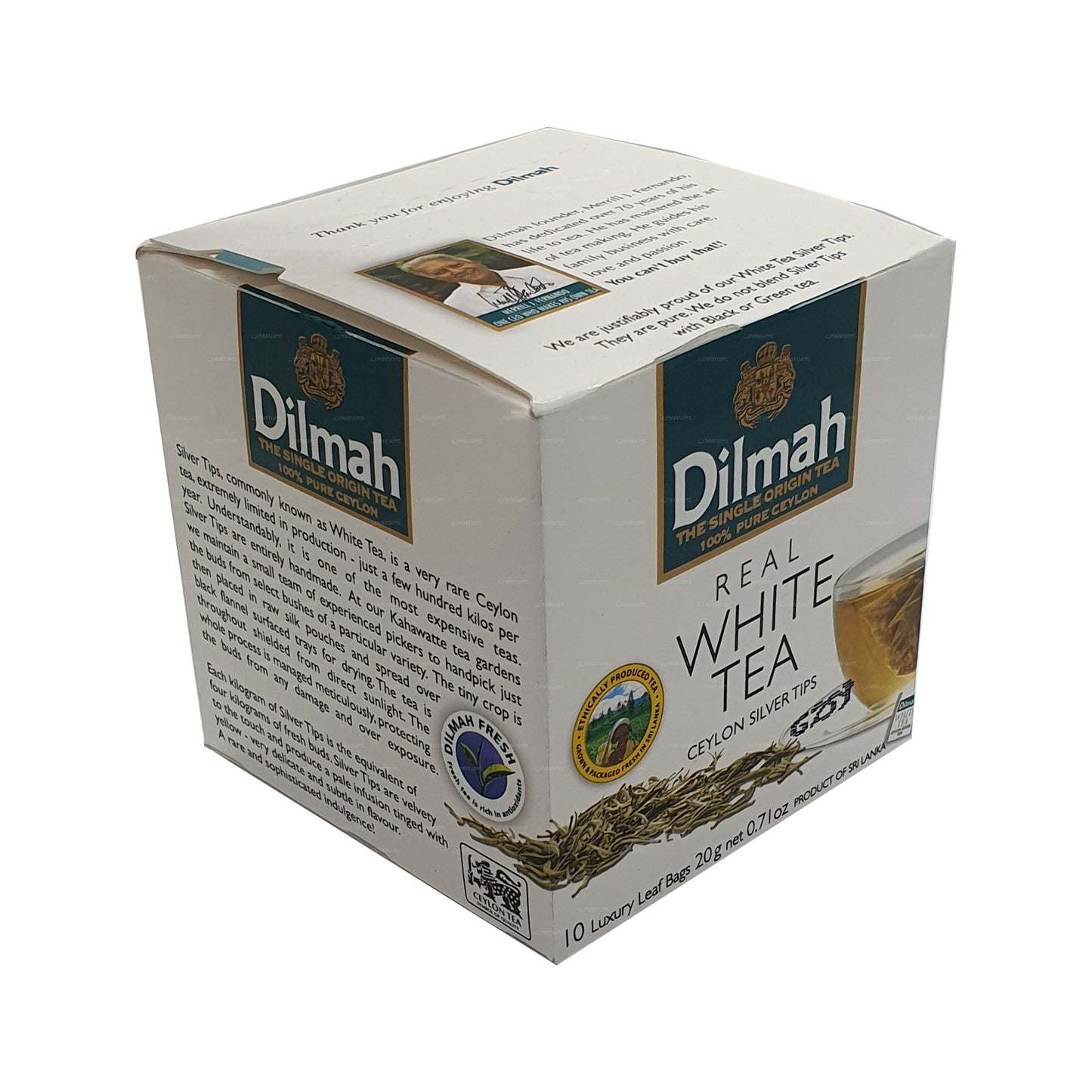 Dilmah Real Vitt Te Ceylon Silver Tips (20g) 10 tepåsar