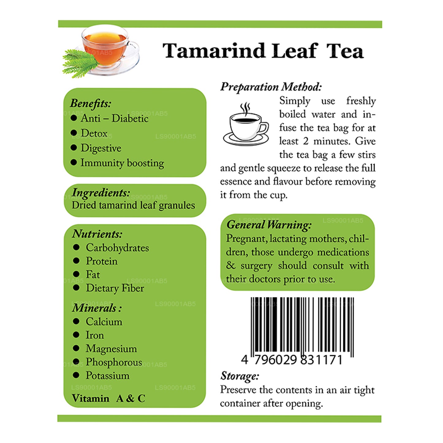 Lifetone Tamarind Leaf Tea (40g)