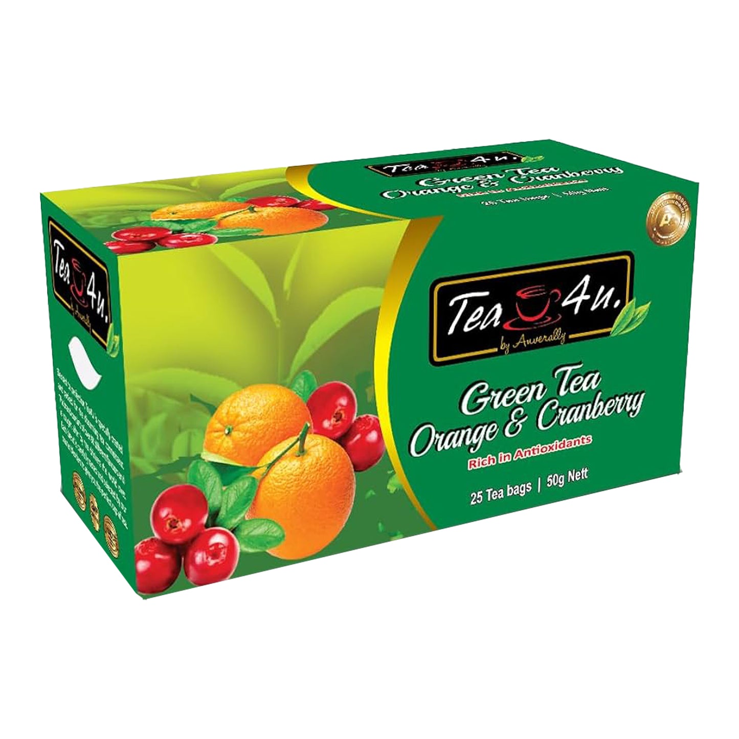 Tea4U Grönt Te Apelsin & Tranbär (50g) 25 Tepåsar