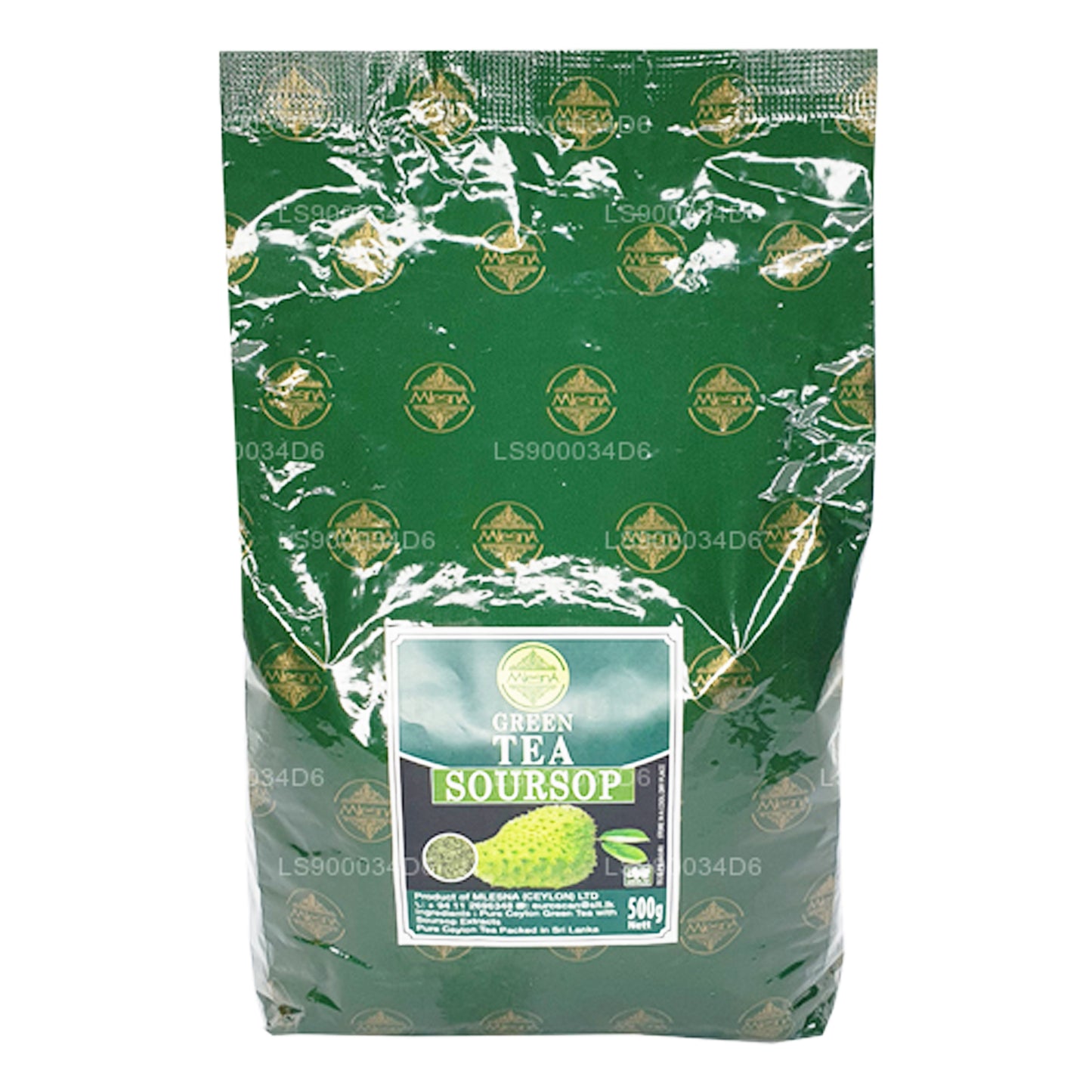 Mlesna Naturligt smaksatt Soursop Ceylon grönt te (500g)