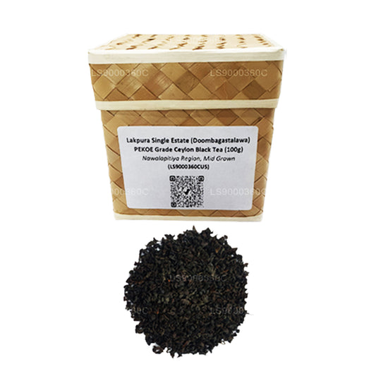 Lakpura enda egendom (Doombagastalawa) PEKOE Grade Ceylon svart te (100g)