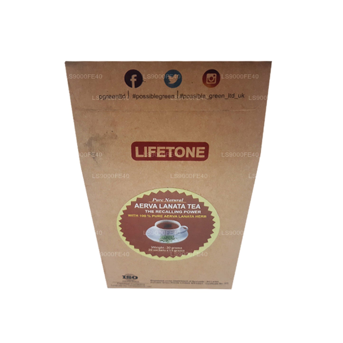 Lifeton (Polpala, Berg Knutgrass) Aerva Lanata (30g) 20 tepåsar