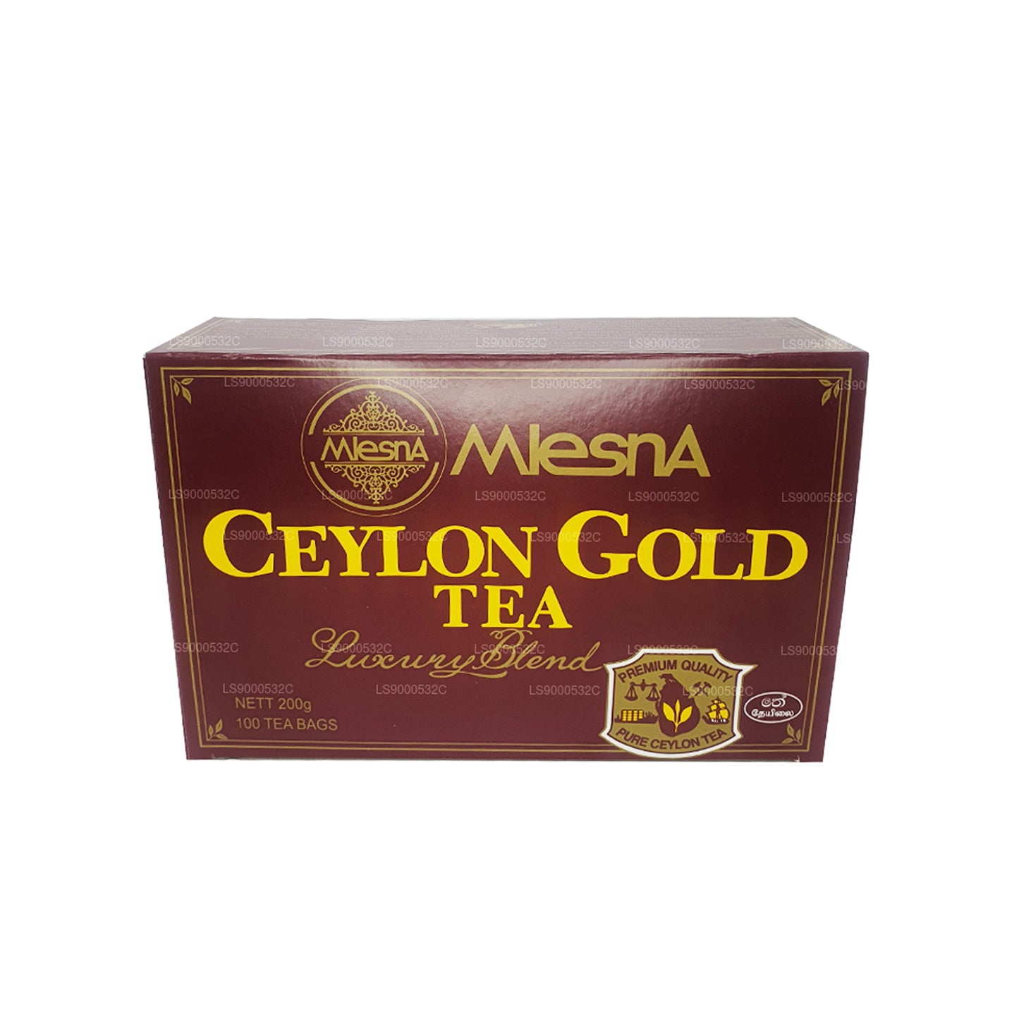 Mlesna Tea Ceylon Gold 100 Tepåsar (200g) String och Tag