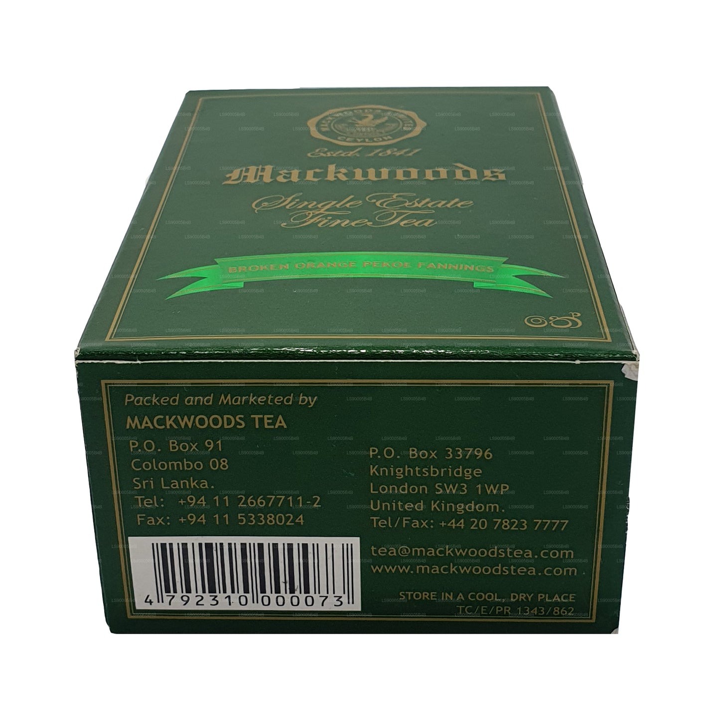 Mackwoods Single Estate Bruten Orange Pekoe Fannings (BOPF) Lösblad Ceylon svart te (200g)