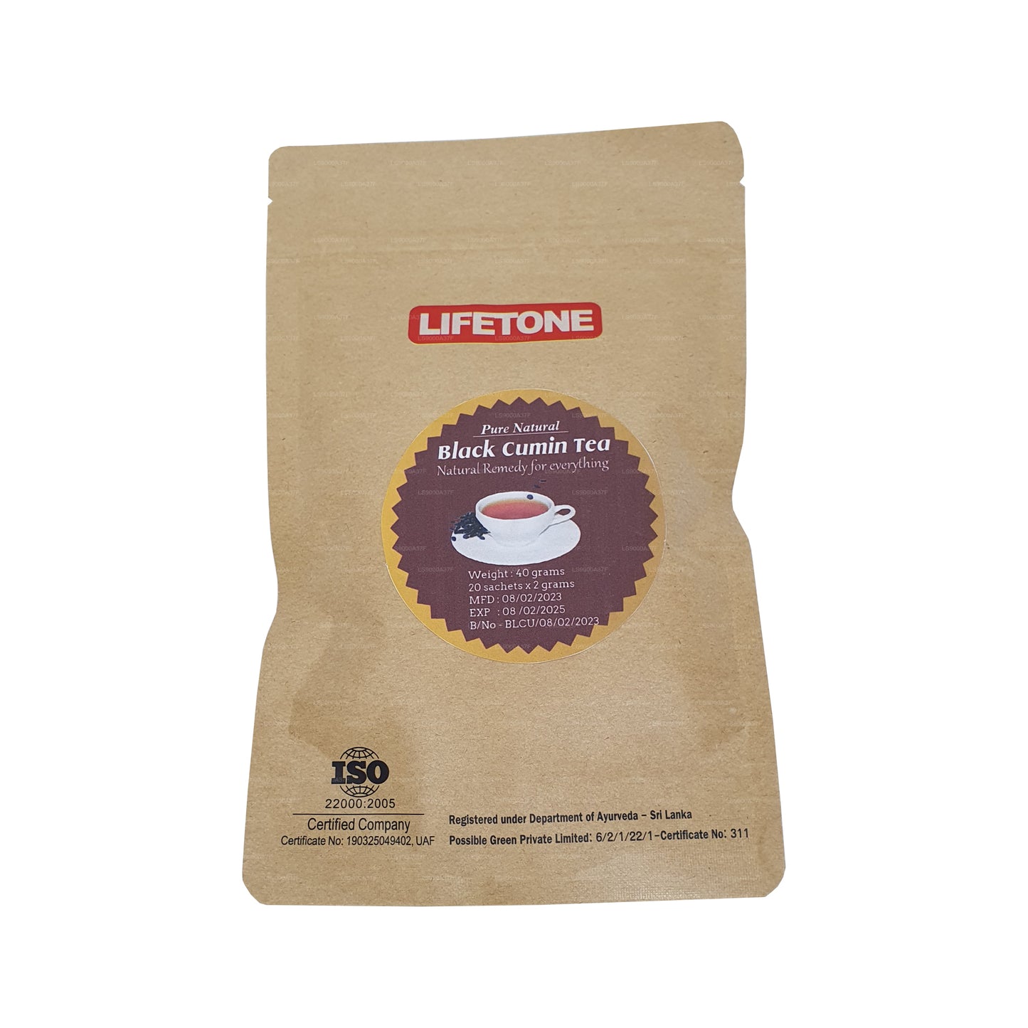 Lifetone svart kummin te (40g)