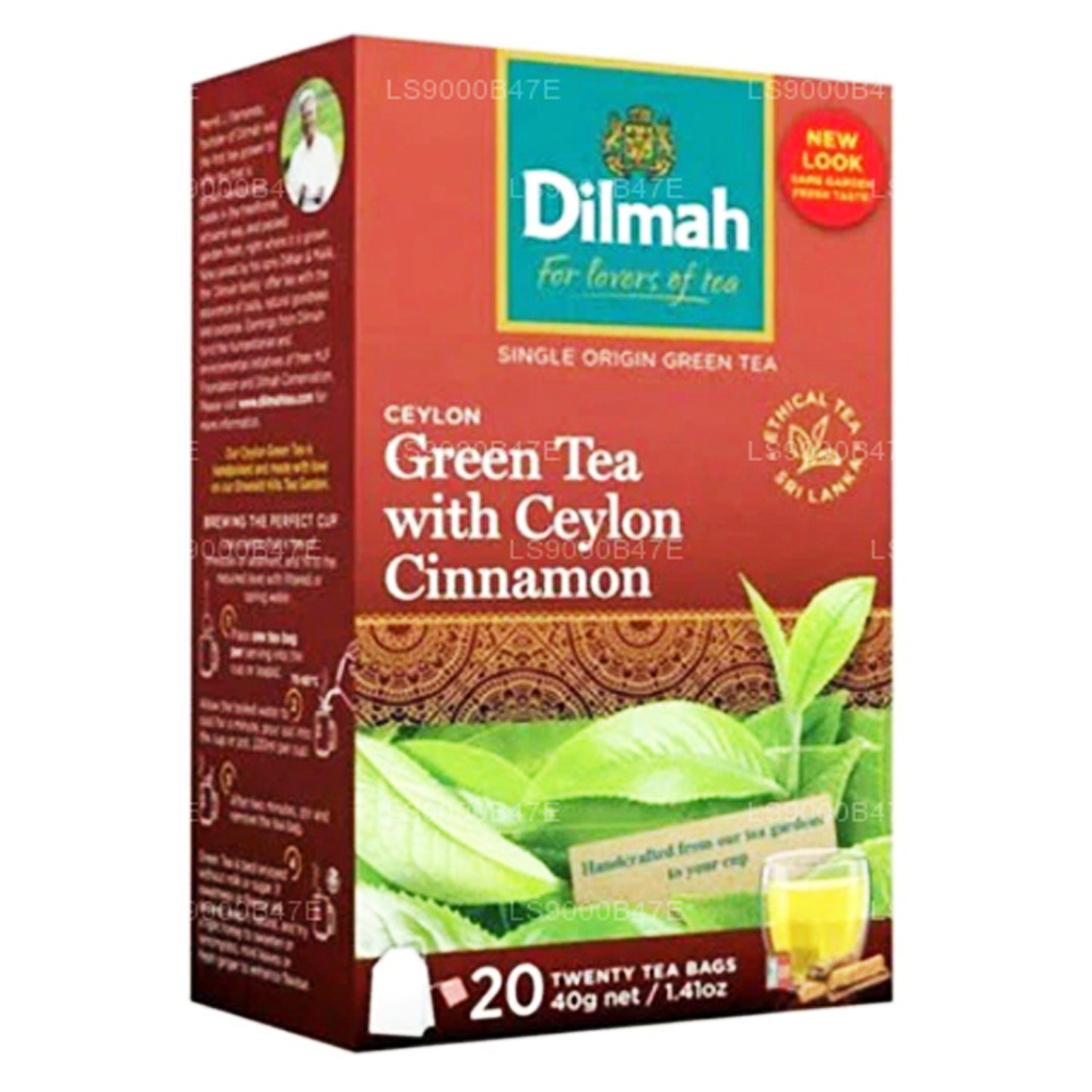 Dilmah Ceylon grönt te med Ceylon kanel (40g) 20 tepåsar