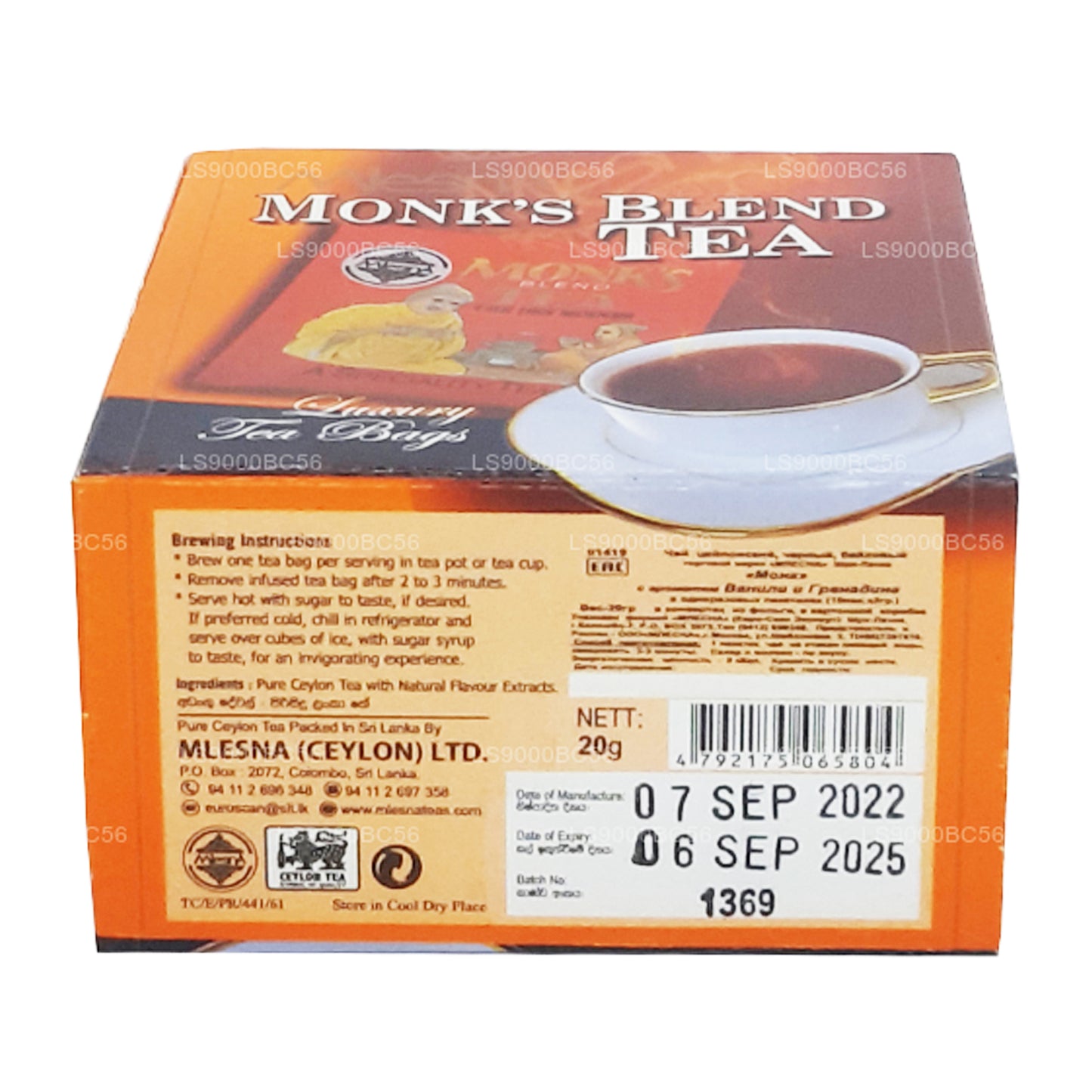 Mlesna Monks Blend Tea (20g) 10 lyxiga tepåsar