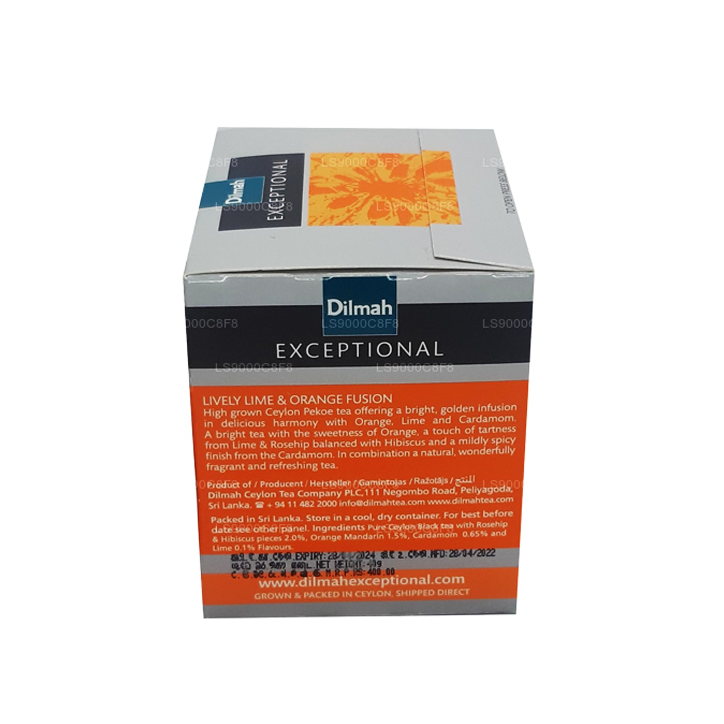 Dilmah Exceptionell Livlig Lime och Orange Fusion Real Leaf Tea (40g) 20 tepåsar