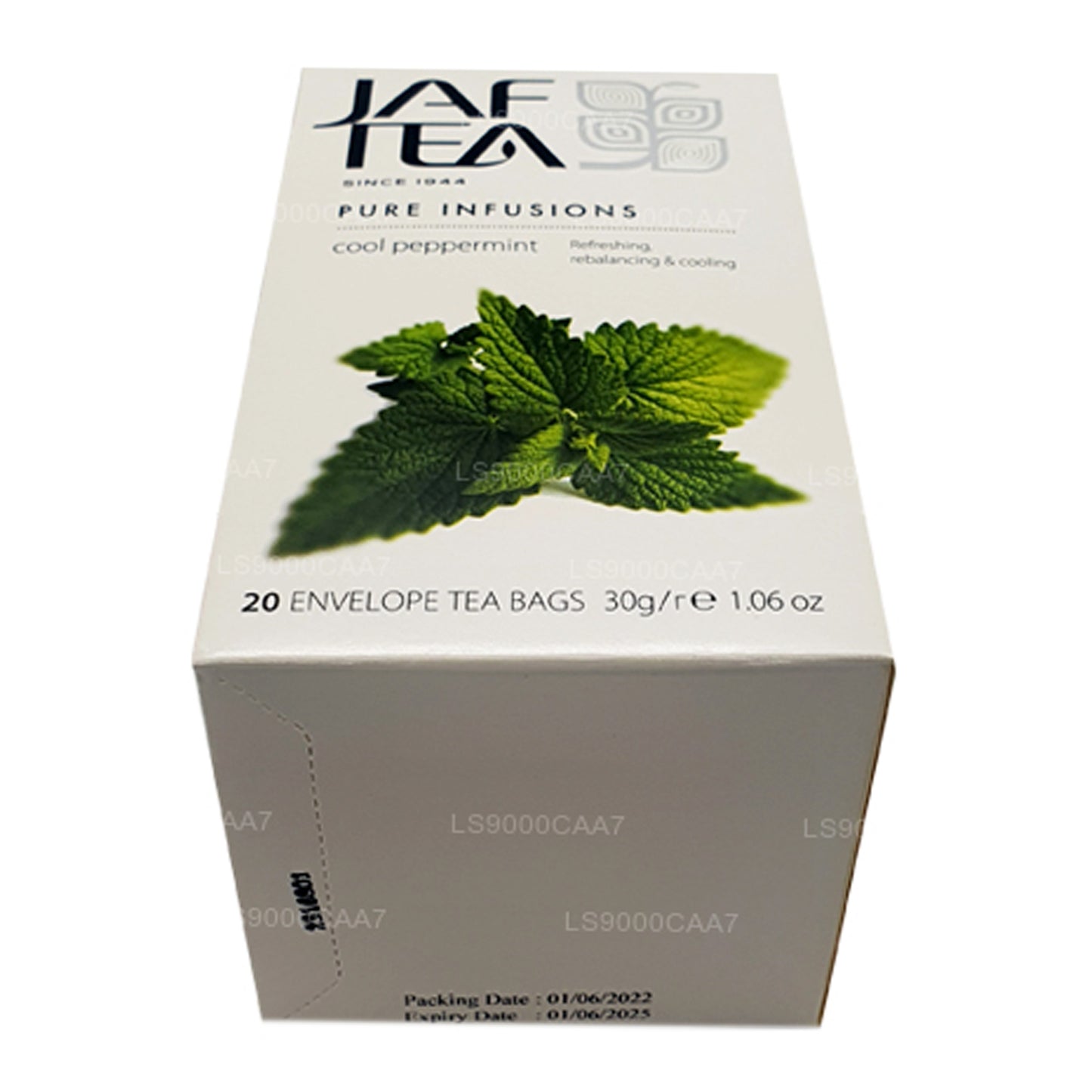 Jaf Tea Pure Infusions Kollektion Cool Pepparmynta Folie Kuvert Tepåsar (30g)