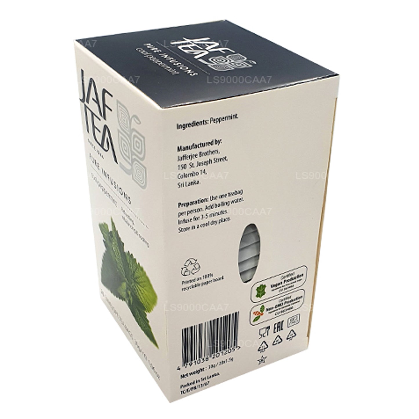 Jaf Tea Pure Infusions Kollektion Cool Pepparmynta Folie Kuvert Tepåsar (30g)