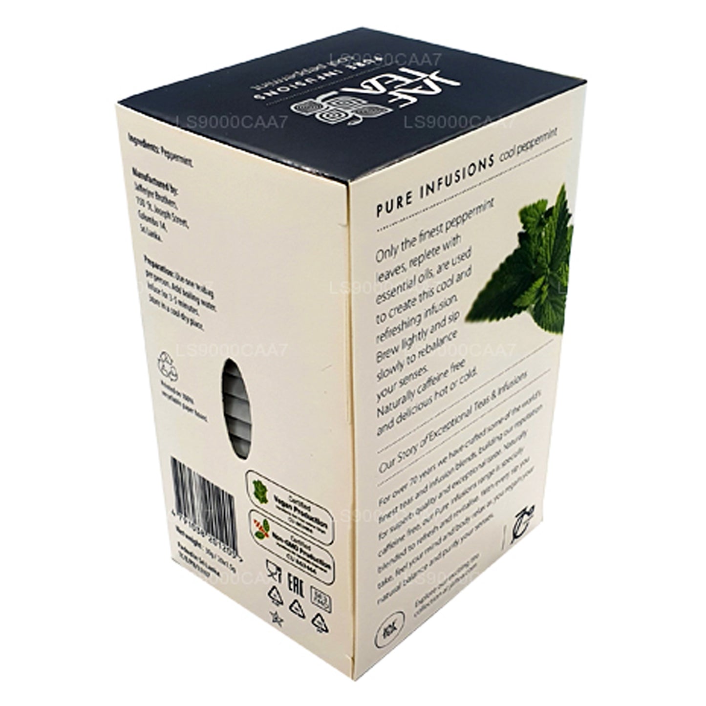 Jaf Tea Pure Infusions Kollektion Cool Pepparmynta Folie Kuvert Tepåsar (30g)