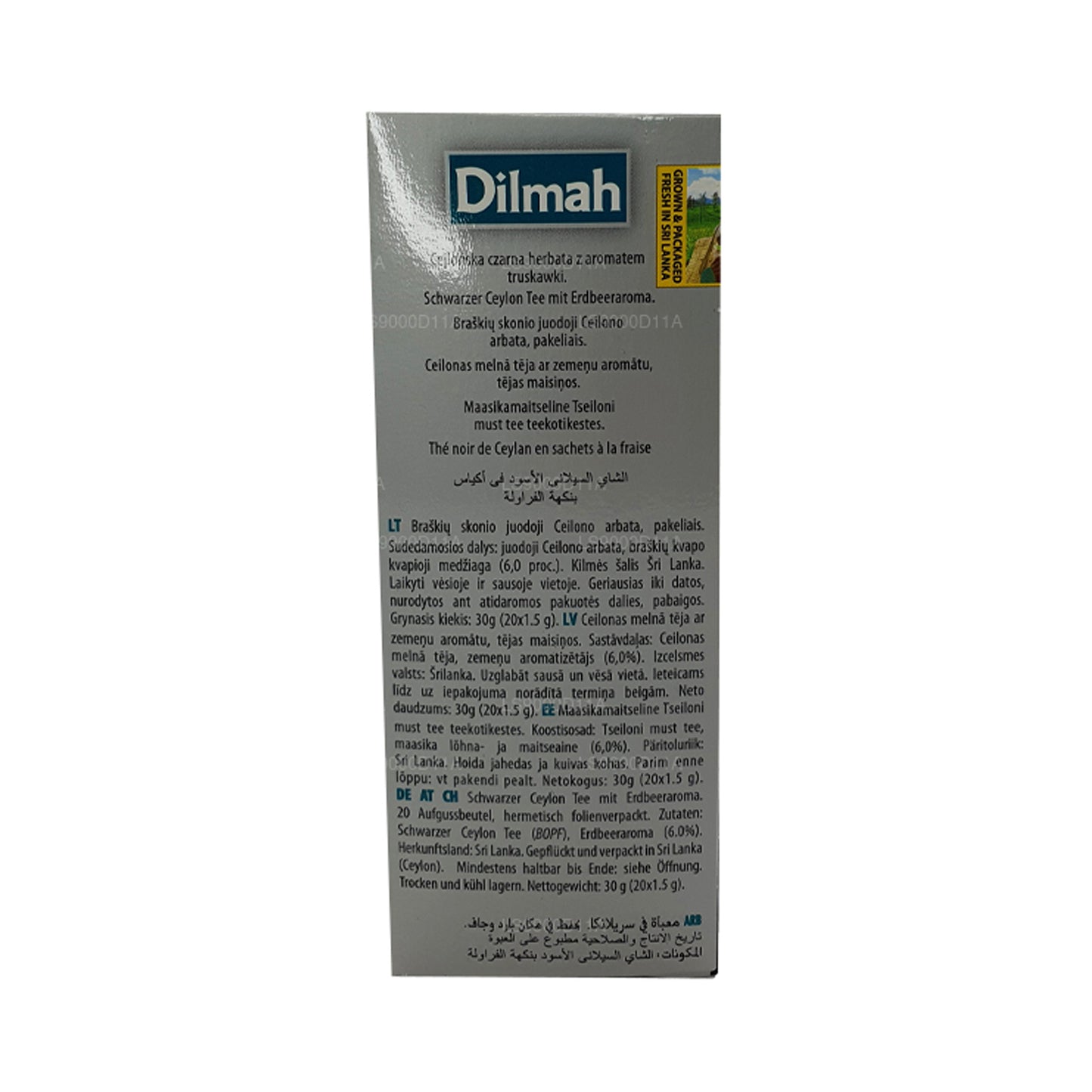 Dilmah Jordgubbssmak Ceylon svart te (30g) 20 tepåsar