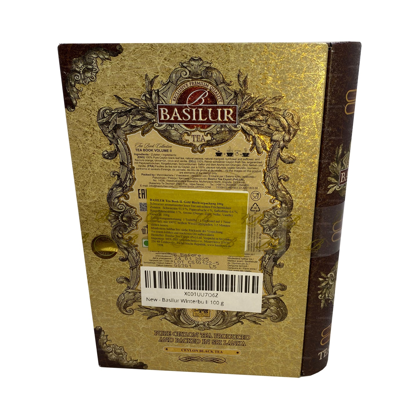 Basilur Tea Book ”Tea Book Volym II - Guld” (100g) Caddy