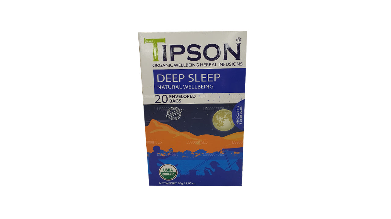 Tipson Organic Deep Sleep Naturligt Välbefinnande 20 Kuverterade Väskor (30g)