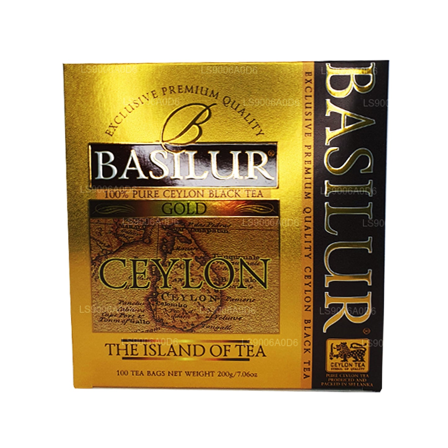 Basilur Island of Gold Exklusiv premiumkvalitet Ceylon svart te (200g) 100 tepåsar