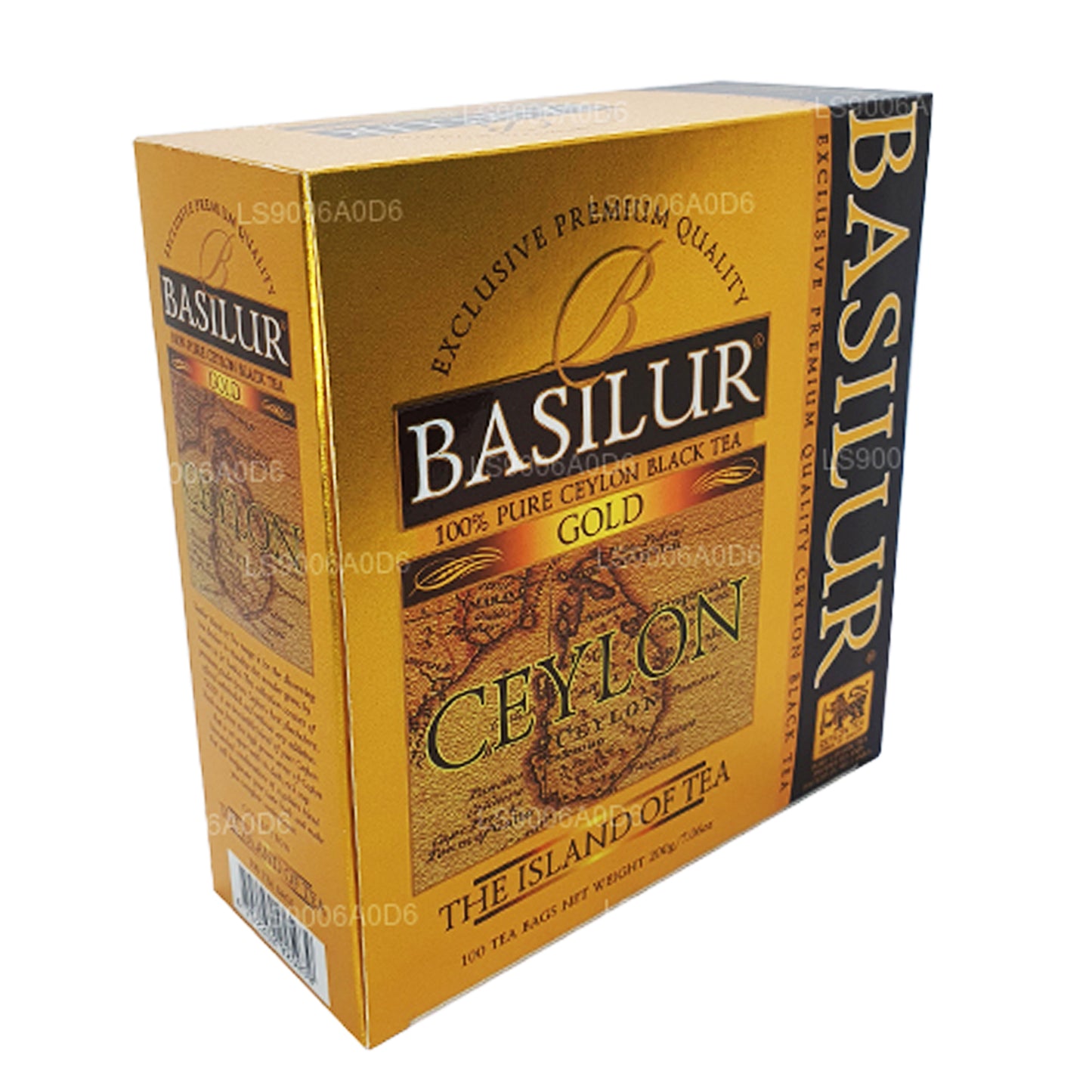 Basilur Island of Gold Exklusiv premiumkvalitet Ceylon svart te (200g) 100 tepåsar