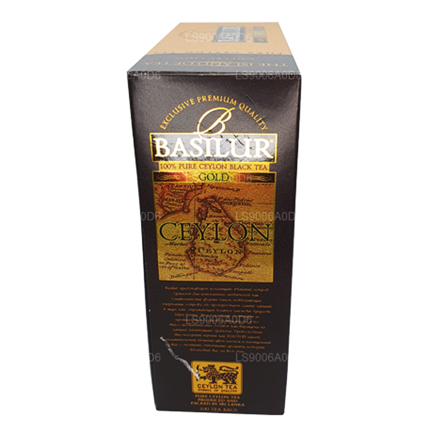 Basilur Island of Gold Exklusiv premiumkvalitet Ceylon svart te (200g) 100 tepåsar