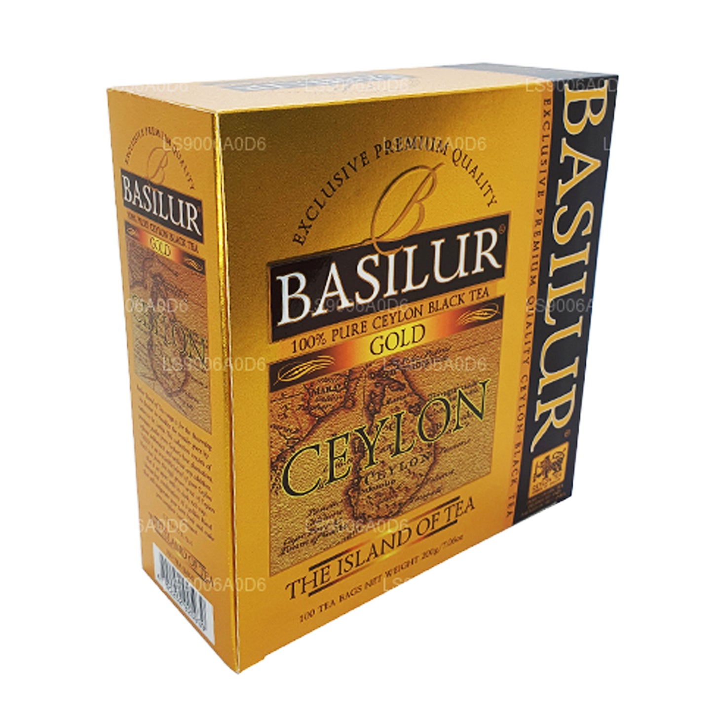 Basilur Island of Gold Exklusiv premiumkvalitet Ceylon svart te (200g) 100 tepåsar