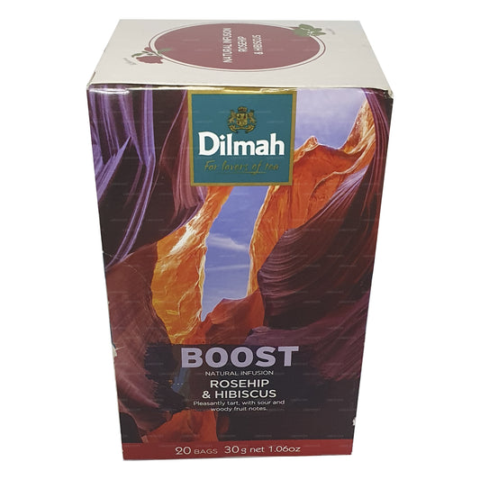 Dilmah Rosehip & Hibiscus smaksatt svart te (30g)