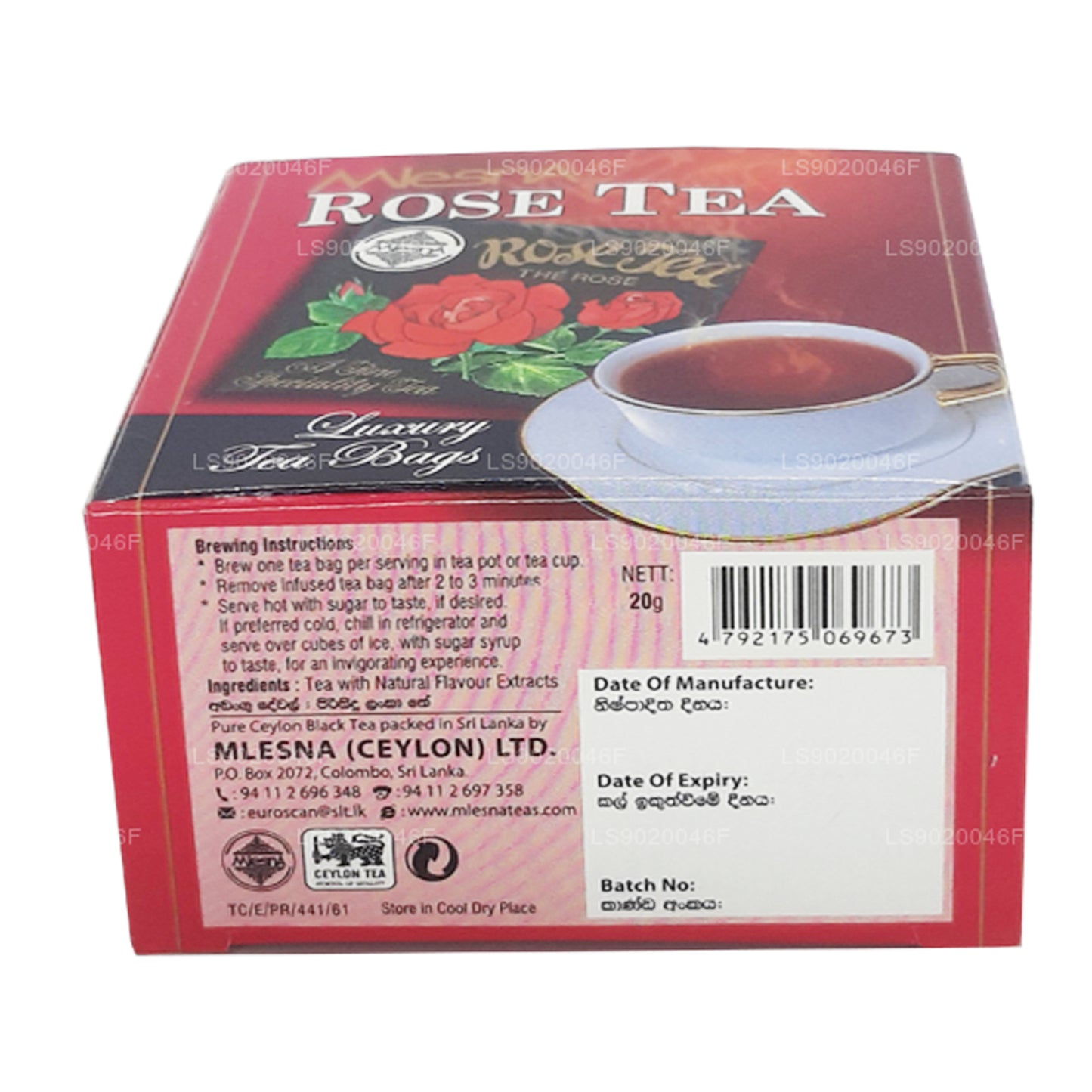 Mlesna Rose Tea (20g) 10 lyxiga tepåsar