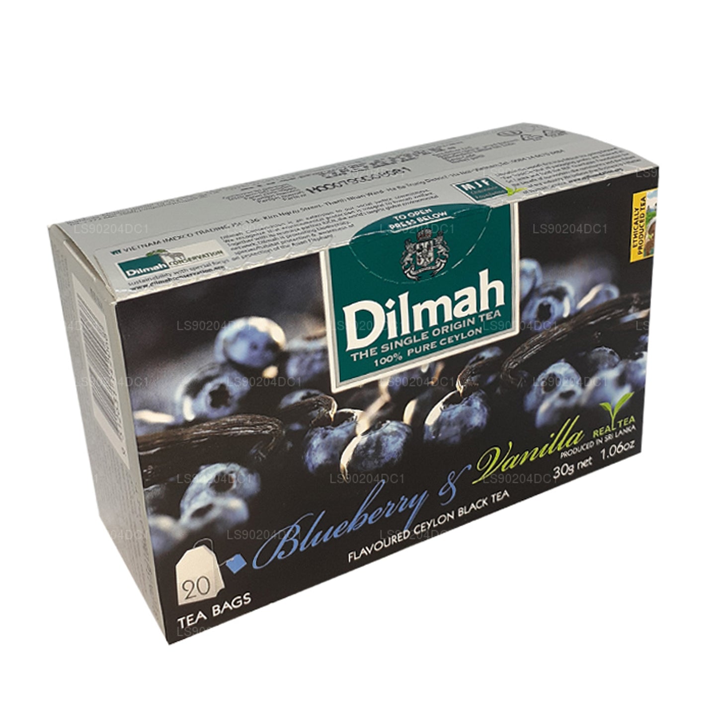 Dilmah blåbär och vanilj smaksatt te (40g) 20 tepåsar