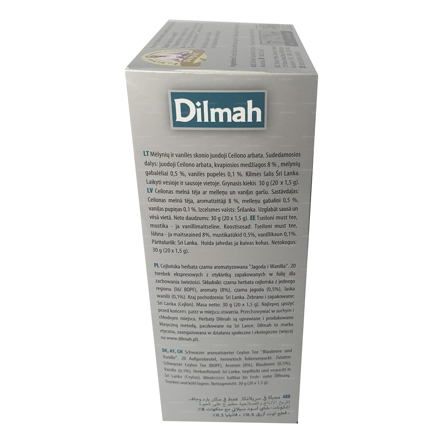 Dilmah blåbär och vanilj smaksatt te (40g) 20 tepåsar