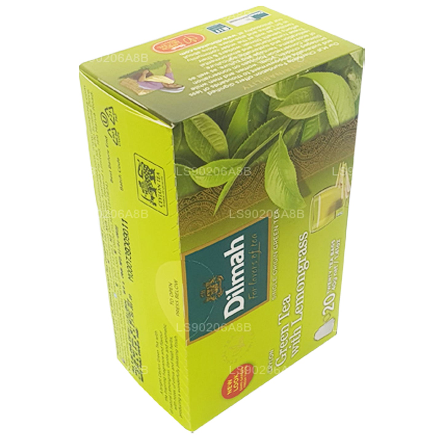 Dilmah Pure Ceylon grönt te med citrongräs te (40g) 20 tepåsar