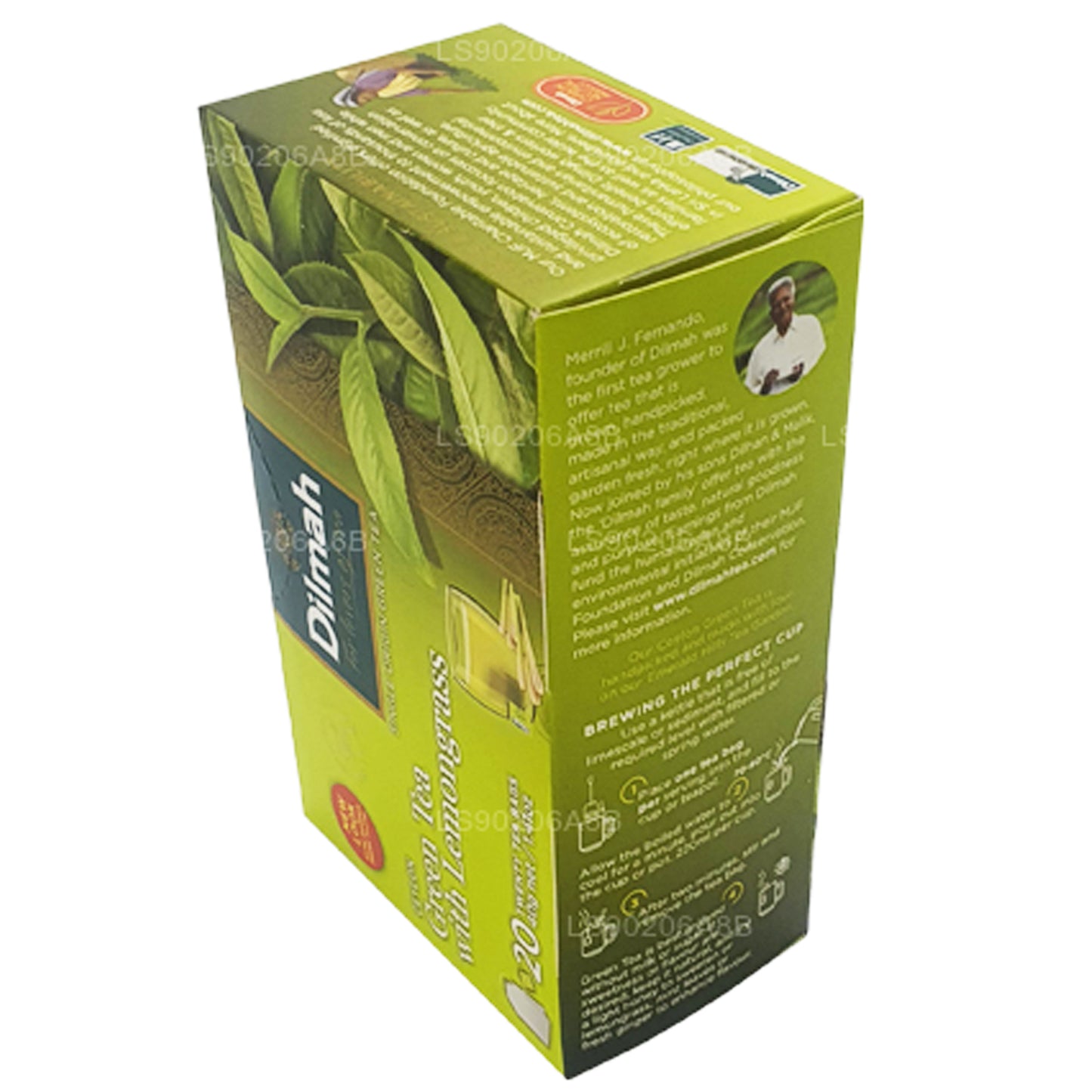 Dilmah Pure Ceylon grönt te med citrongräs te (40g) 20 tepåsar