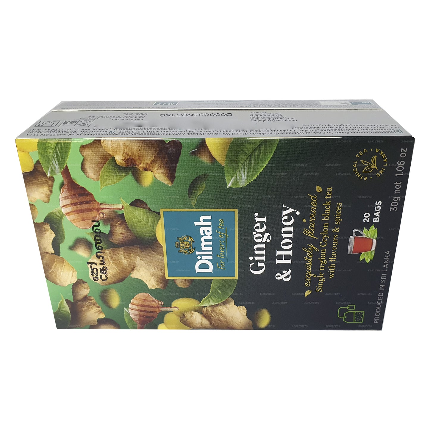 Dilmah ingefära och honung smaksatt te (30g) 20 tepåsar