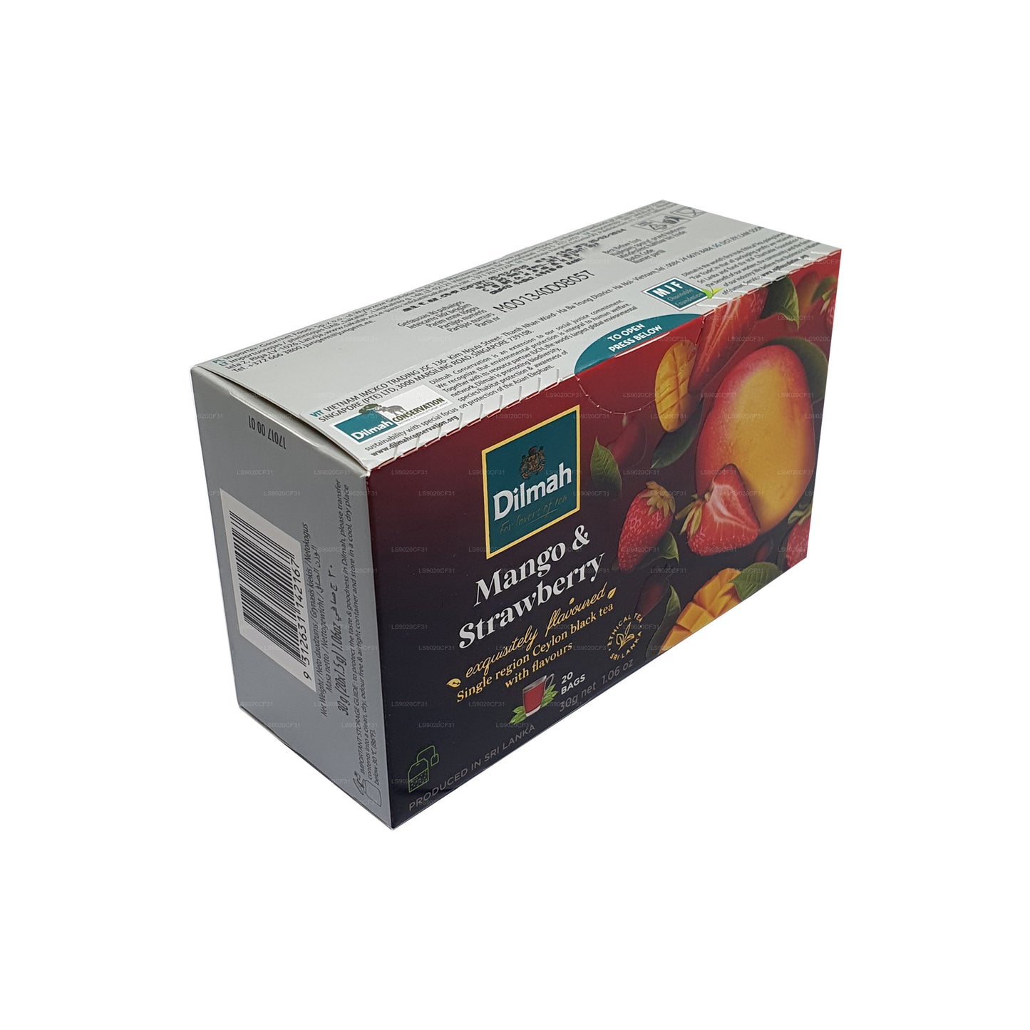 Dilmah Mango och Strawberry smaksatt te (30g) 20 tepåsar