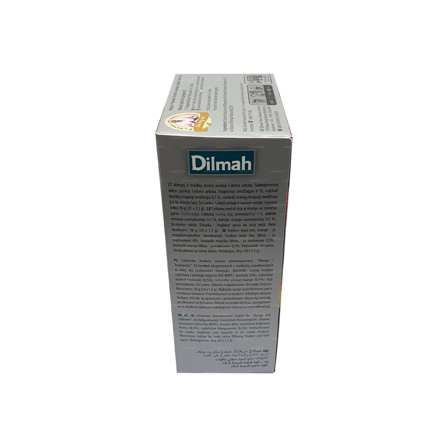 Dilmah Mango och Strawberry smaksatt te (30g) 20 tepåsar