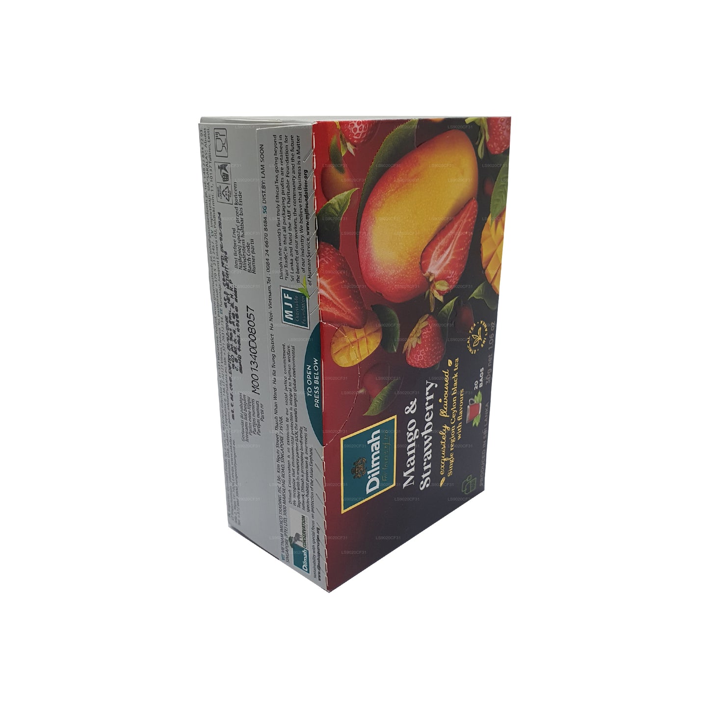 Dilmah Mango och Strawberry smaksatt te (30g) 20 tepåsar