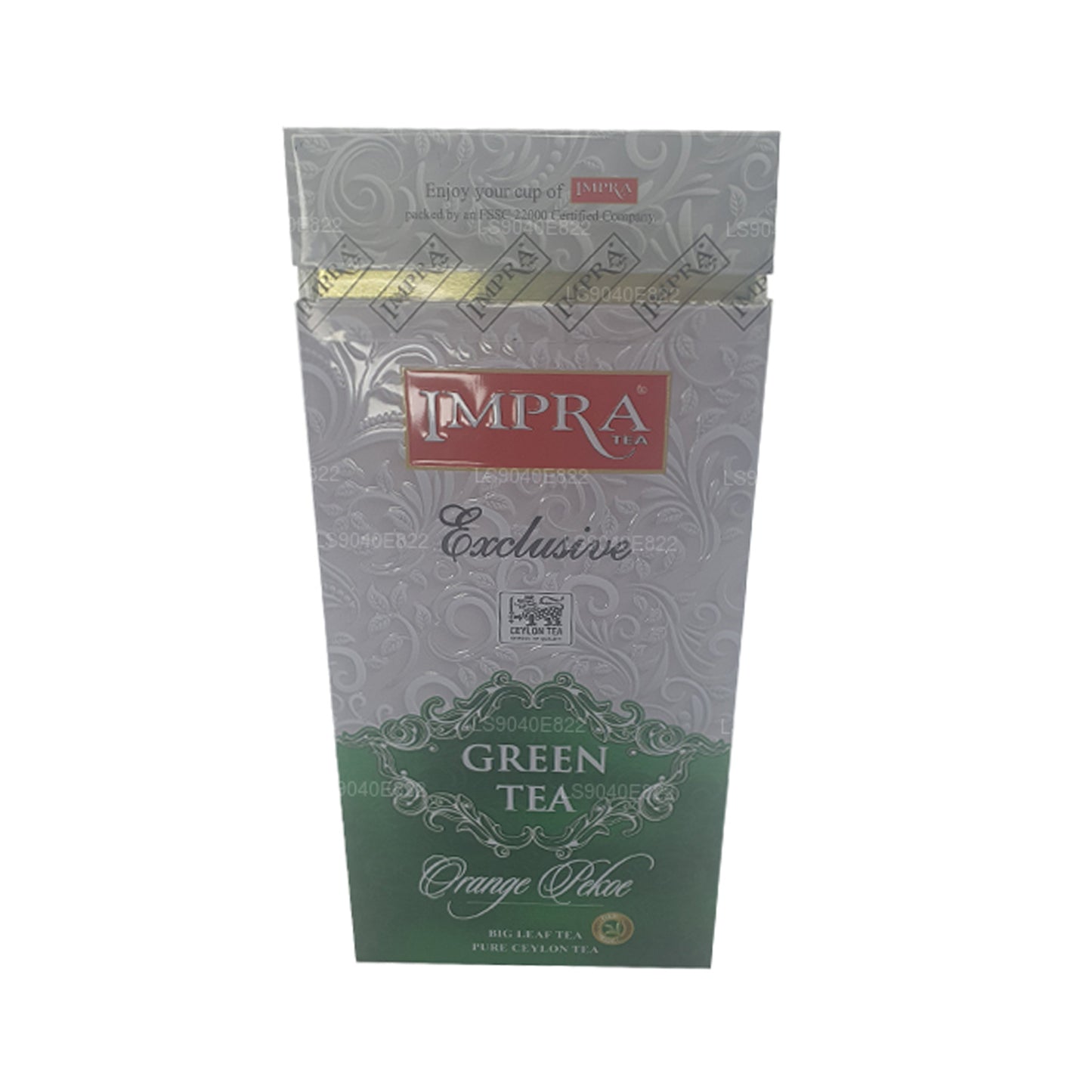 Impra Exklusivt Big Leaf Grönt Te, Orange Pekoe (200g) Caddy