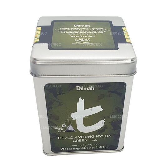 Dilmah T-serien Ceylon Young Hyson grönt te (40g) 20 tepåsar