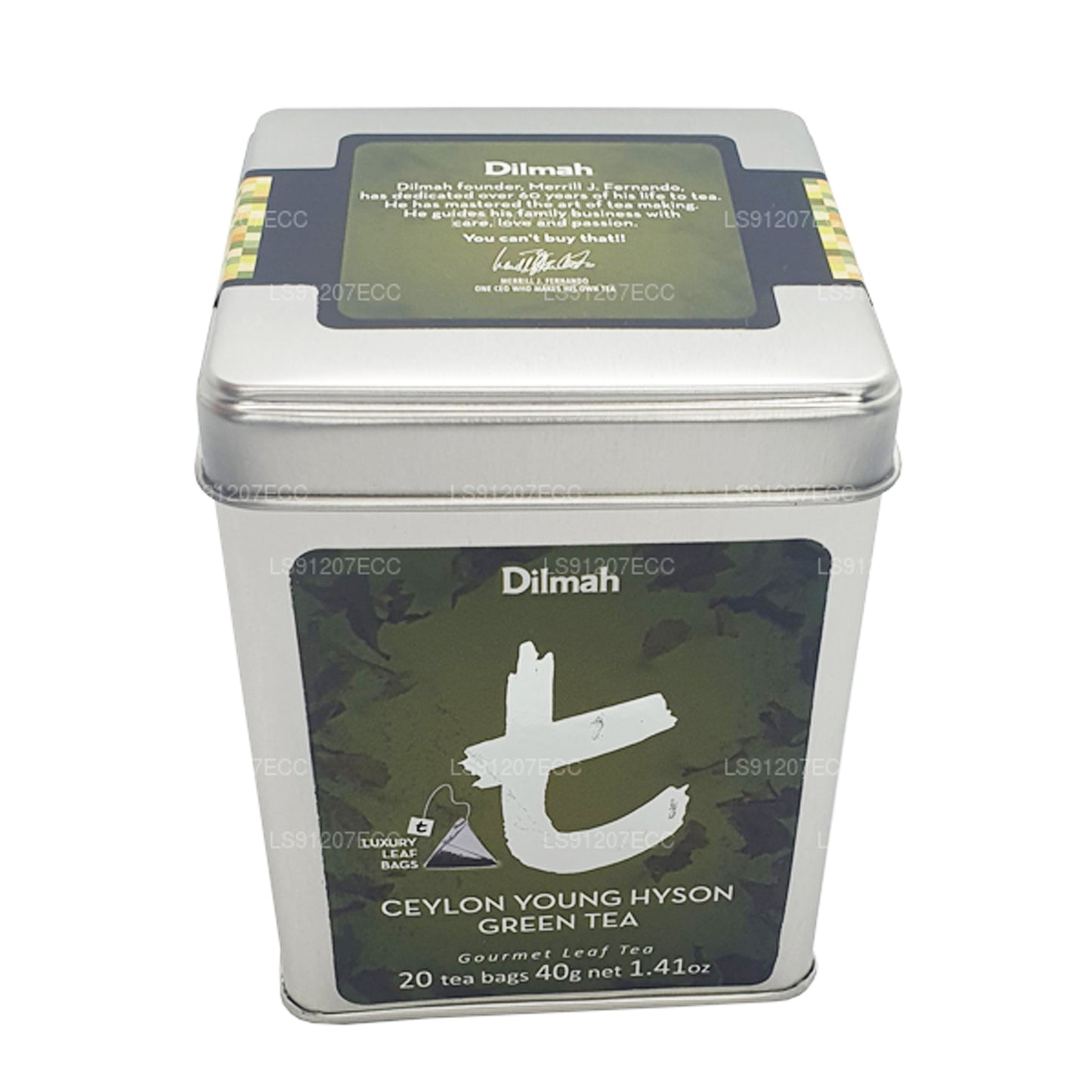 Dilmah T-serien Ceylon Young Hyson grönt te (40g) 20 tepåsar