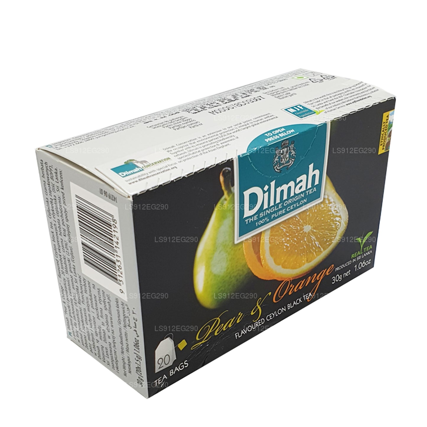 Dilmah päron och apelsin smaksatt Ceylon svart te (30g) 20 tepåsar