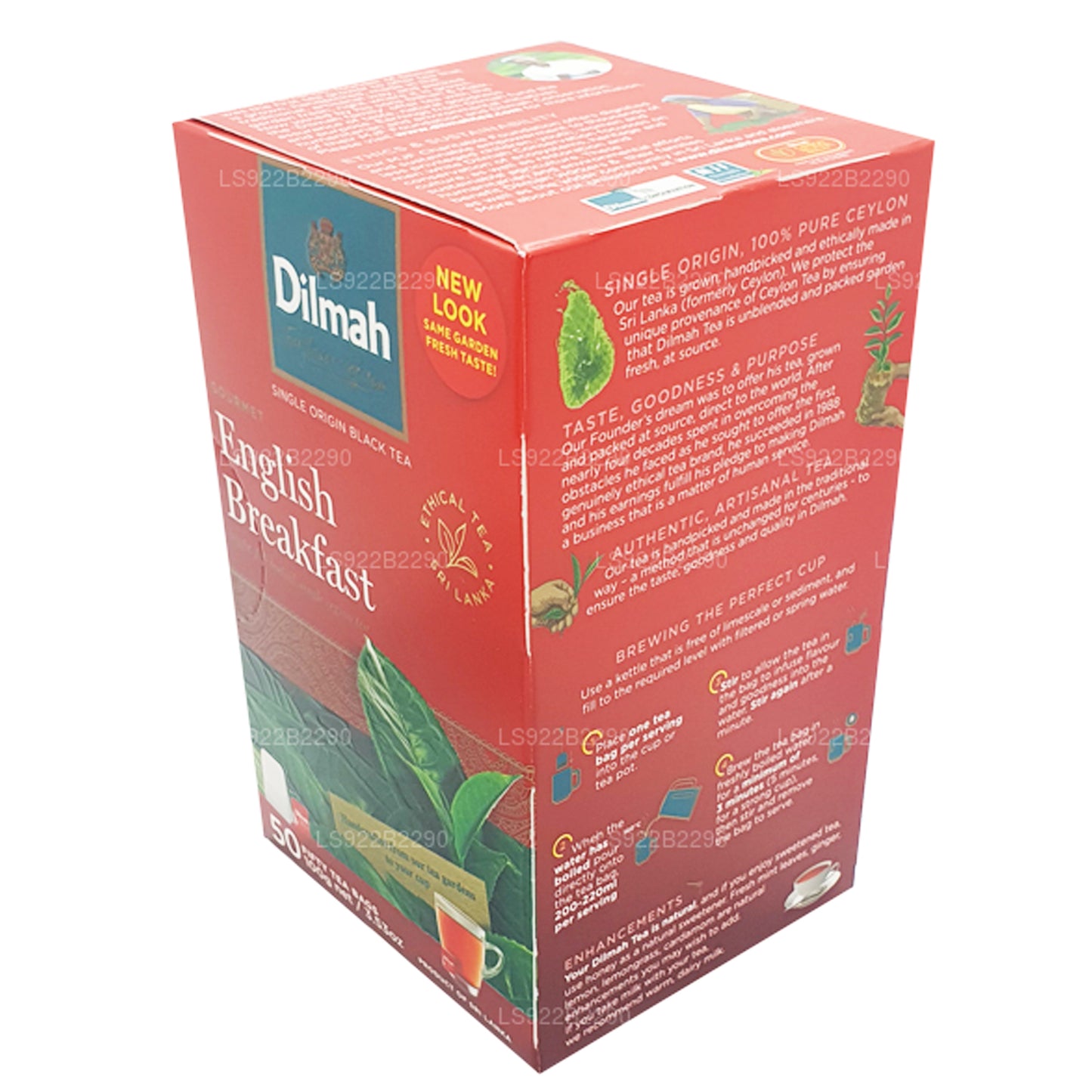 Dilmah engelsk frukost te, 50 tepåsar (100g)