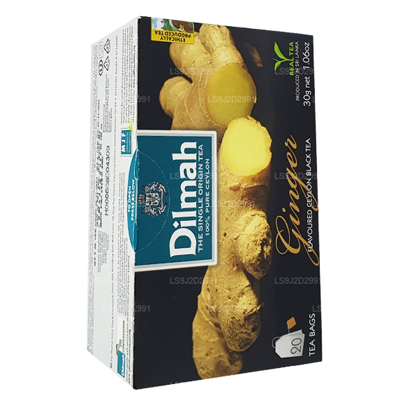 Dilmah ingefära smaksatt svart te (30g) 20 tepåsar