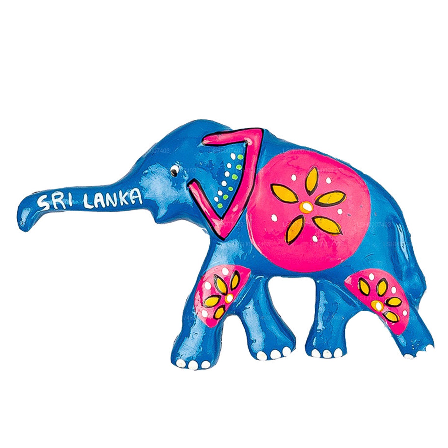 Sri Lankas Blue Elephant Theme Kylskåpsmagnet