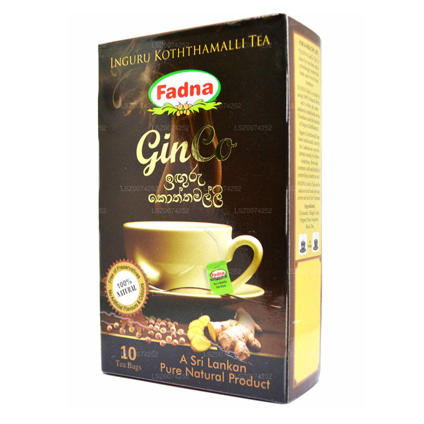 Fadna ingefära och koriander smaksatt te (20g) 10 tepåsar