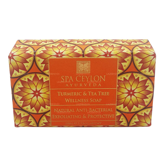 Spa Ceylon Gurkmeja och Tea Tree Antibakteriell Exfolierande Wellness Tvål (100 g)